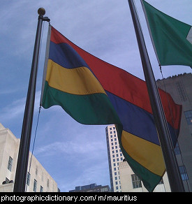 Photo of the Mauritius flag