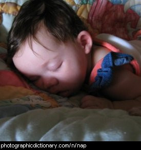 Photo of a child having a nap