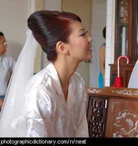 Photo of a woman with neat hair