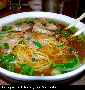 Photo of a bowl of noodles