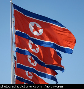 Photo of the North Korean flag