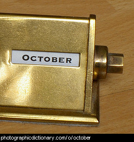 Photo of a calendar that says October