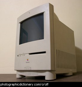 Photo of an Apple Mac computer, switched off