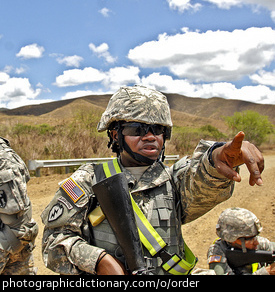 Photo of a man giving orders