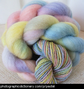Photo of pastel yarn.