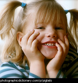 Photo of a little girl with pigtails