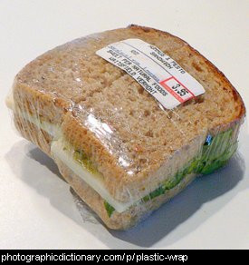 Photo of a plastic wrapped sandwich