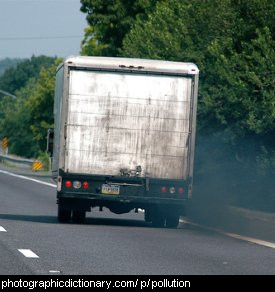 Photo of a truck with sooty exhaust