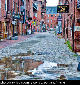 Photo of a street in Portland, Maine