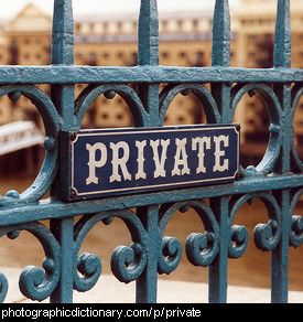 Photo of a sign that says private