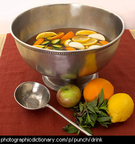 Photo of a bowl of fruit punch