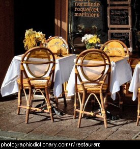 Photo of tables outside a restaurant