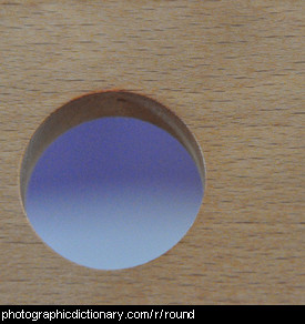 Photo of a round hole.
