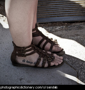 Photo of someone wearing sandals