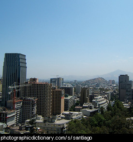 Photo of the Santiago skyline, Chile
