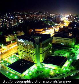 Sarajevo at night.