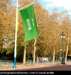 Photo of a Saudi Arabian flag