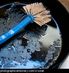 Photo of a pan that has been scrubbed clean.