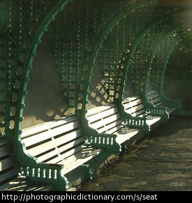 Photo of some benches in the sun
