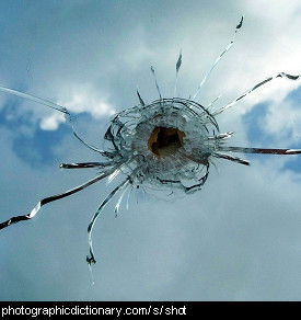 Photo of a bullet hole