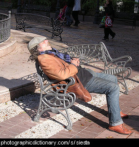 Photo of a man taking a siesta