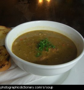 Photo of a bowl of soup