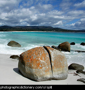 Photo of a split rock