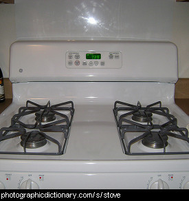 Photo of a gas stove.