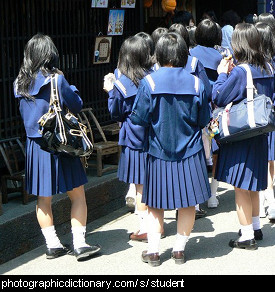 Photo of schoolgirls in uniform