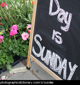 Photo of a sign saying Sunday