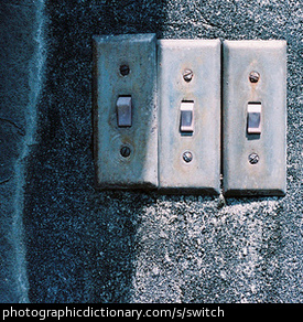 Photo of three old switches.