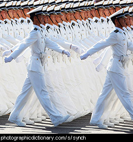 Photo of synchronised marching