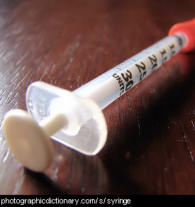 Photo of a syringe