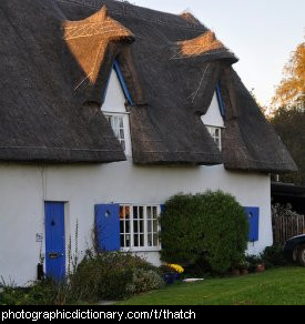 Photo of a thatched cottage