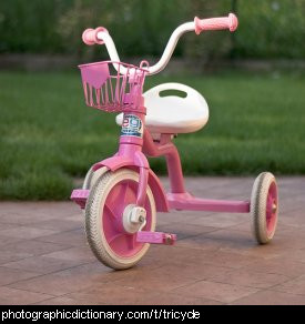 Photo of a pink tricycle