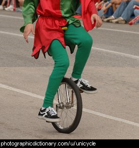 Photo of a man riding a unicycle