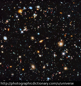 A picture of the known universe from the Hubble space telescope.