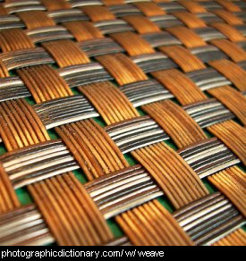 Photo of a woven mat up close