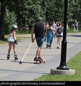 Photo of people at a park on the weekend