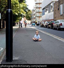 Photo of a stubborn toddler