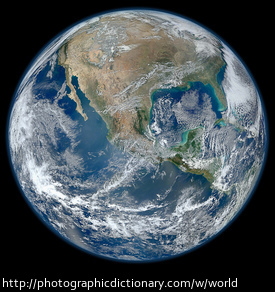A photo of Earth, otherwise known as our world.