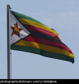Photo of the Zimbabwe flag
