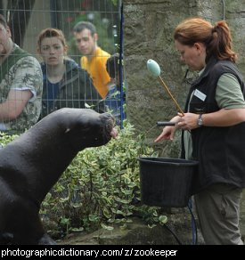 Photo of a zookeeper