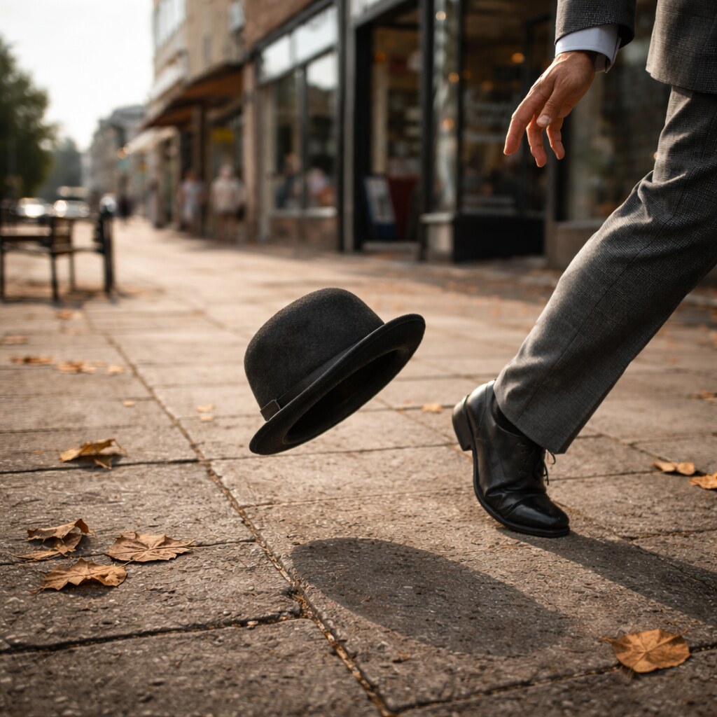 Generated image of a hat dropping