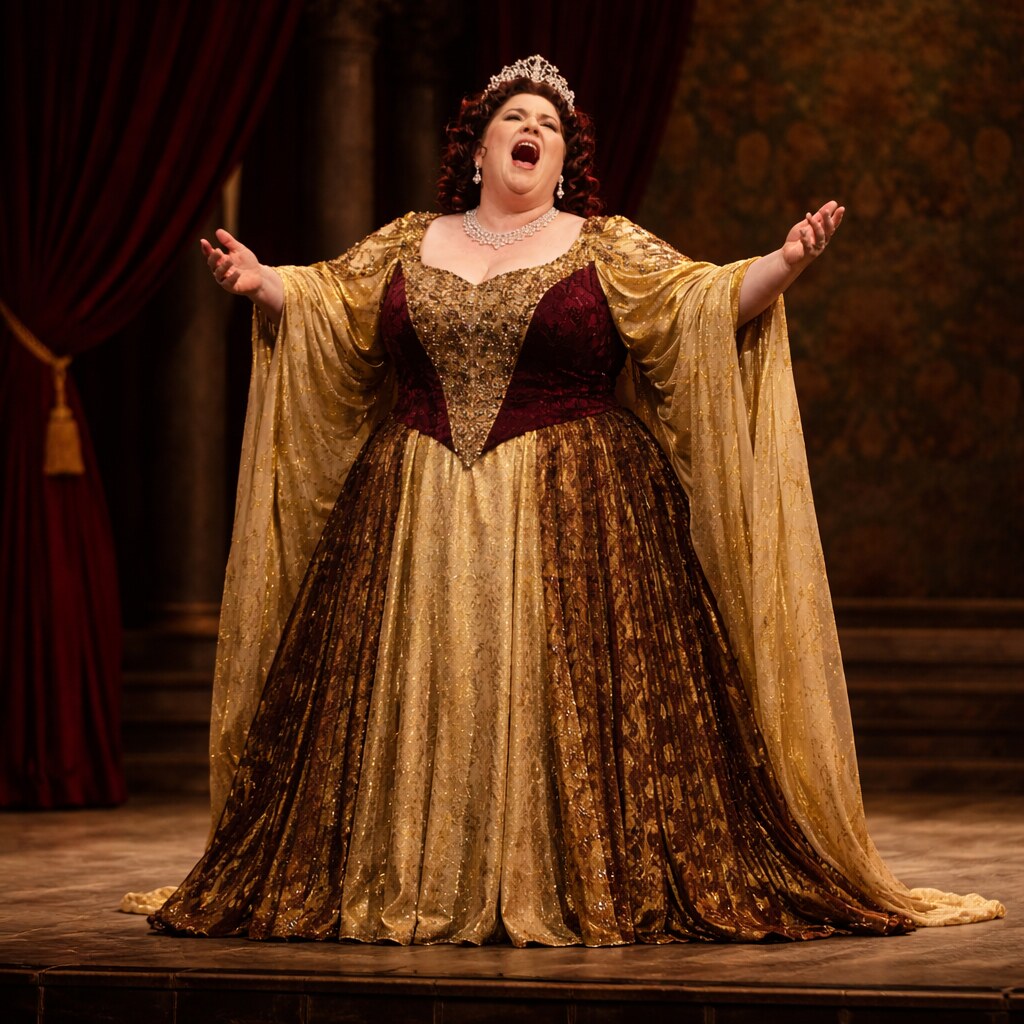 Generated image of a fat lady singing