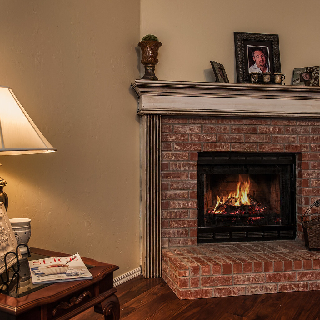 Photo of a fireplace