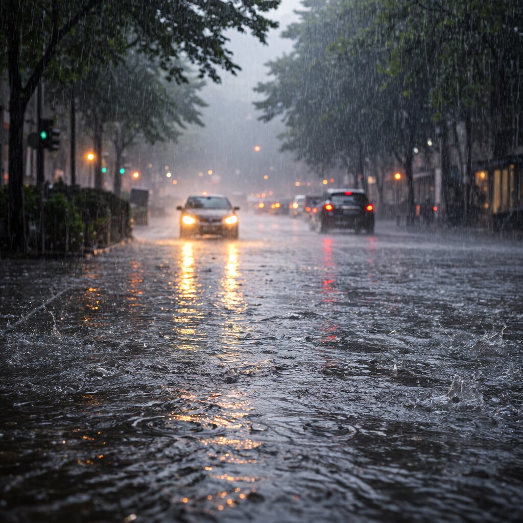 Generated image of heavy rain