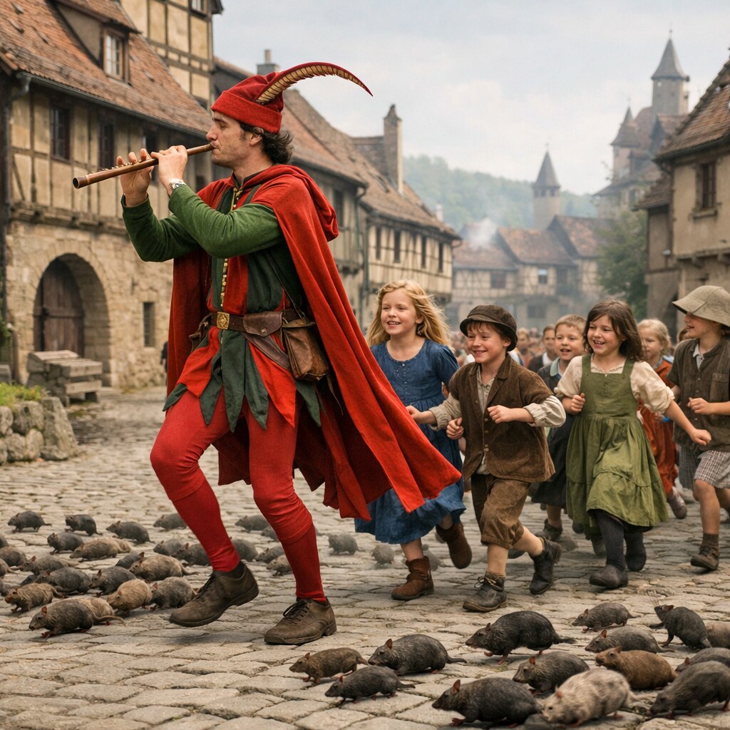 Generated image of the Pied Piper of Hamelin
