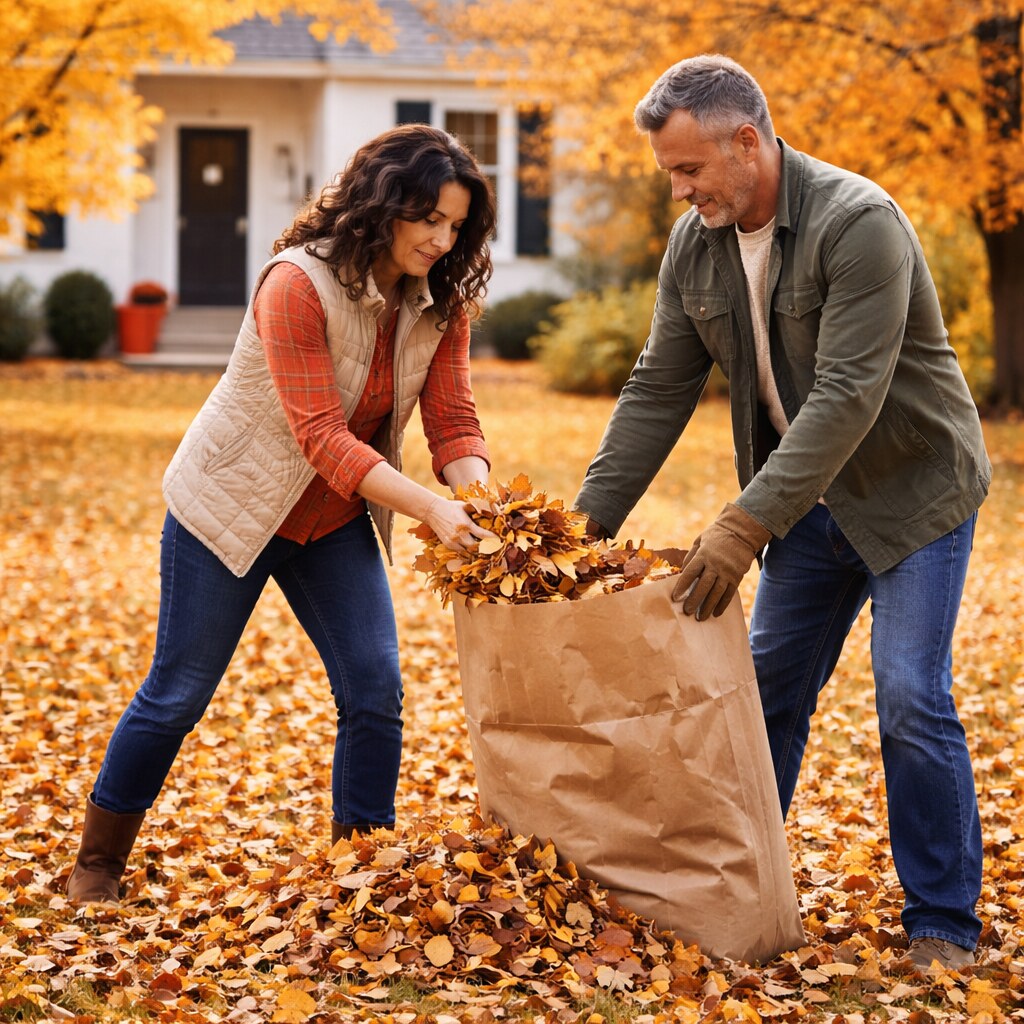 Generated image of a couple doing yardwork together