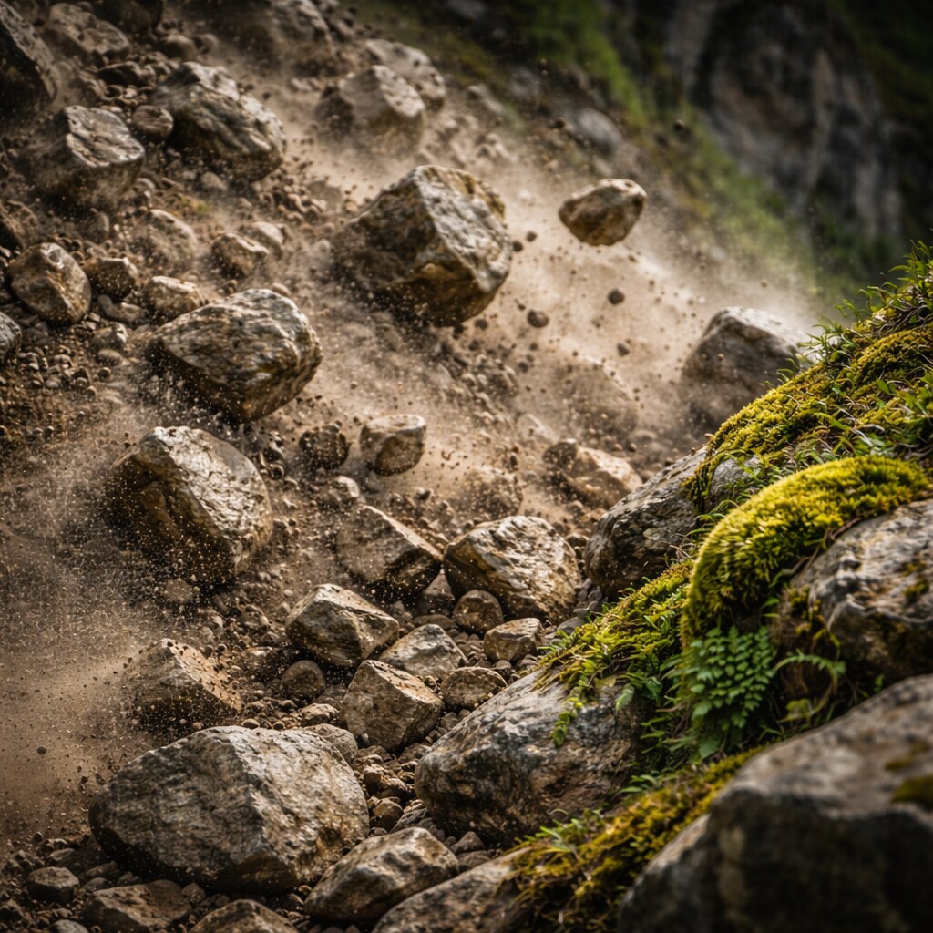 Generated image of moving stones